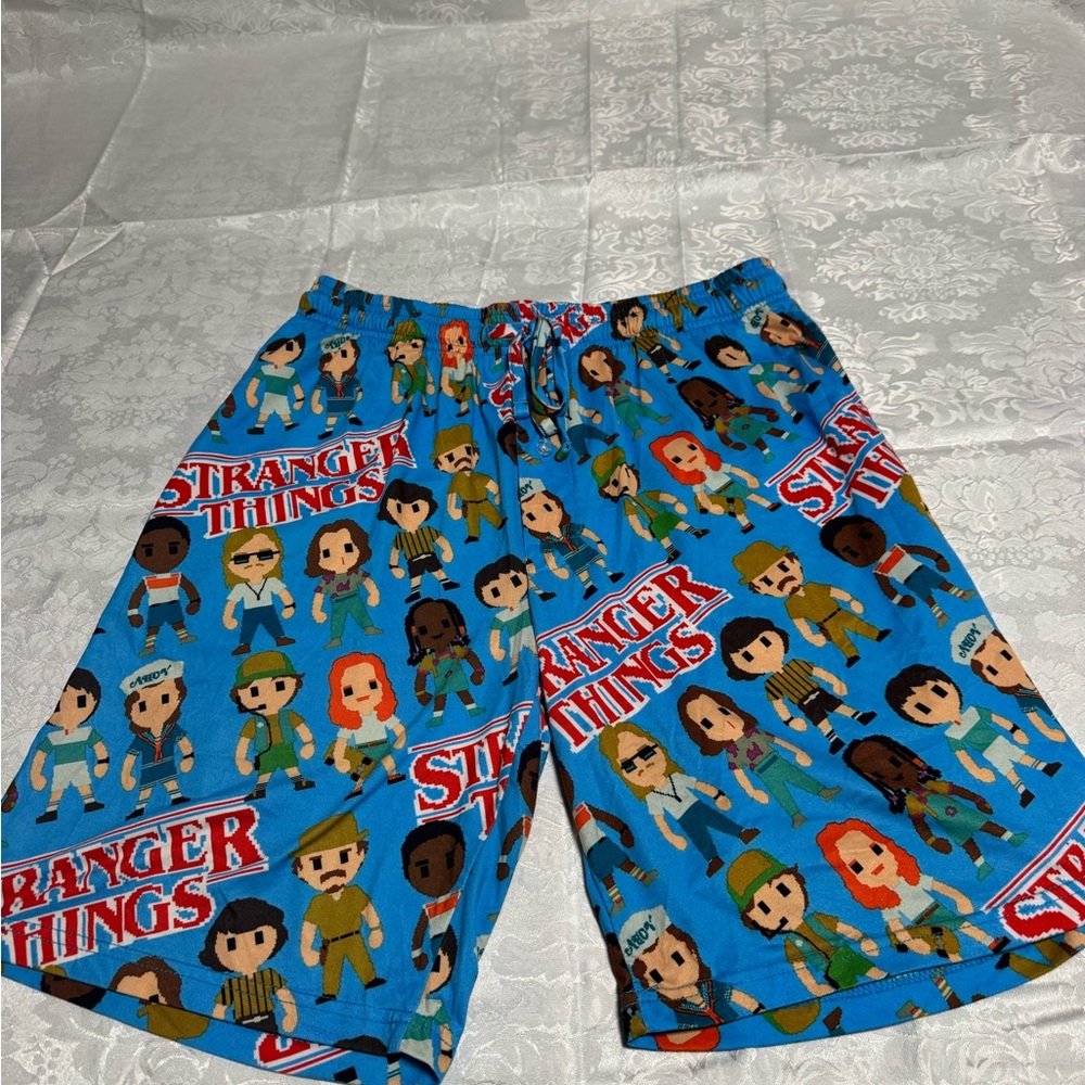 Stranger Things Pixel Characters Sleep Shorts